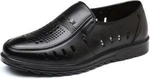 HOOENG Dress Oxford for Men Lace Up Breathable Round Apron Toe Vegan Leather Low Top Rubber Sole Non Slip Resistant Party