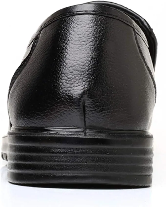 HOOENG Dress Oxford for Men Lace Up Breathable Round Apron Toe Vegan Leather Low Top Rubber Sole Non Slip Resistant Party