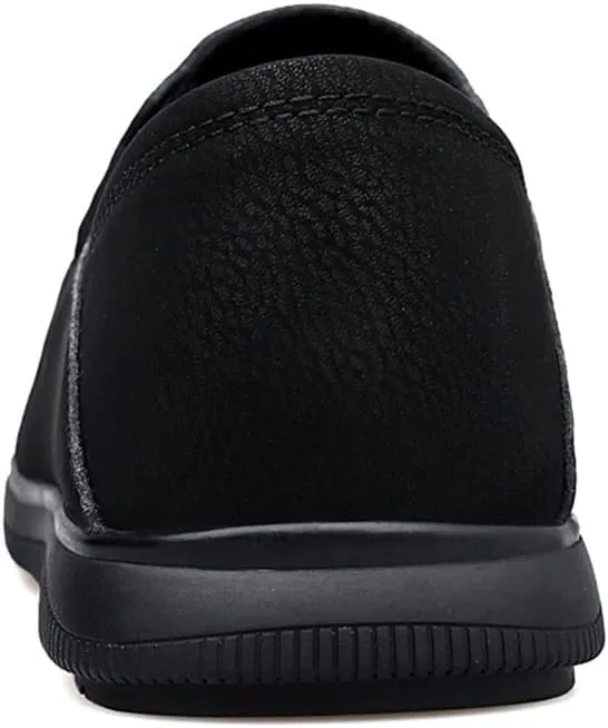HOOENG Dress Oxford for Men Slip On Vegan Leather Solid Color Low Top Non Slip Resistant Block Heel Outdoor