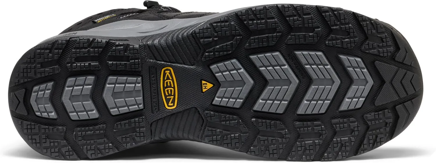 KEEN Utility Men's Flint 2 VersaTREAD Non Slip Mid Height Steel Toe Waterproof Work Boots, Black/Dark Shadow, 10.5 Wide