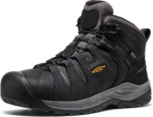 KEEN Utility Men's Flint 2 VersaTREAD Non Slip Mid Height Steel Toe Waterproof Work Boots, Black/Dark Shadow, 10.5 Wide
