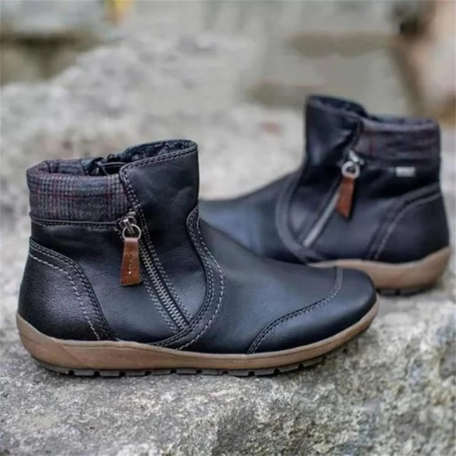 Ladmiple Ankle Boots For Women Dressy Comfy Side Zipper High Top Western Wear Fashion Casual Cowboy Cowgirl Booties