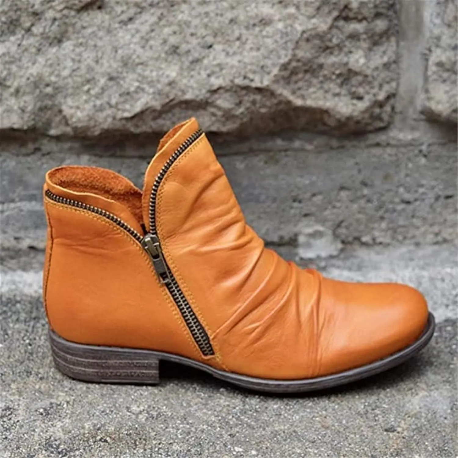 Ladmiple Boots For Women Ankle Booties Comfortable Walking Fashion Combat Boots Cowboy Cowgirl Western Short Booties