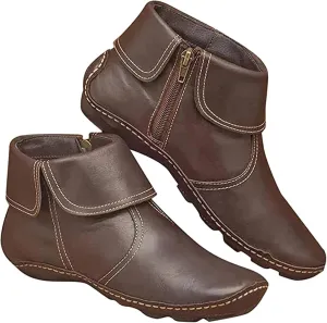 Ladmiple Boots For Women Ankle Booties Flat Heel Cowboy Western Fashion Cowgirl Combat Short Booties Walking Shoes 2024