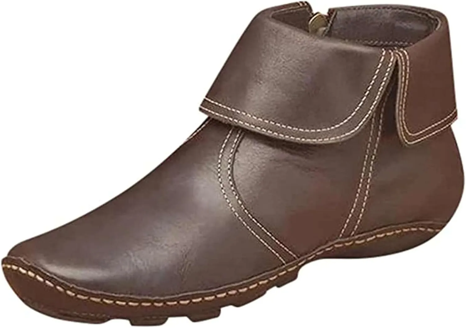 Ladmiple Boots For Women Ankle Booties Flat Heel Cowboy Western Fashion Cowgirl Combat Short Booties Walking Shoes 2024