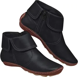 Ladmiple Boots For Women Ankle Booties Flat Heel Cowboy Western Fashion Cowgirl Combat Short Booties Walking Shoes 2024