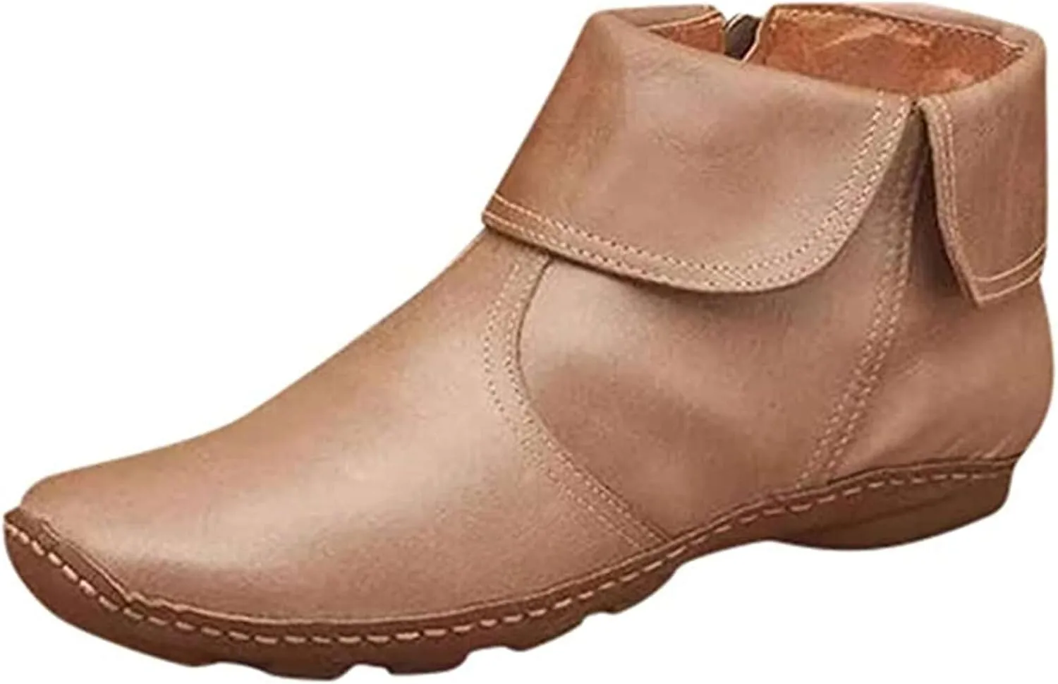 Ladmiple Cowboy Booties For Women Ankle Boots Fashion Short Cowgirl Western Retro Casual High Top Combat Walking Shoes