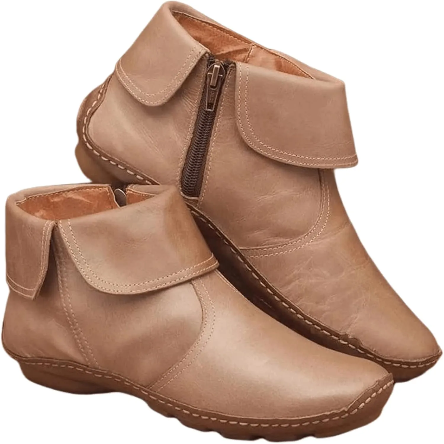 Ladmiple Cowboy Booties For Women Ankle Boots Fashion Short Cowgirl Western Retro Casual High Top Combat Walking Shoes