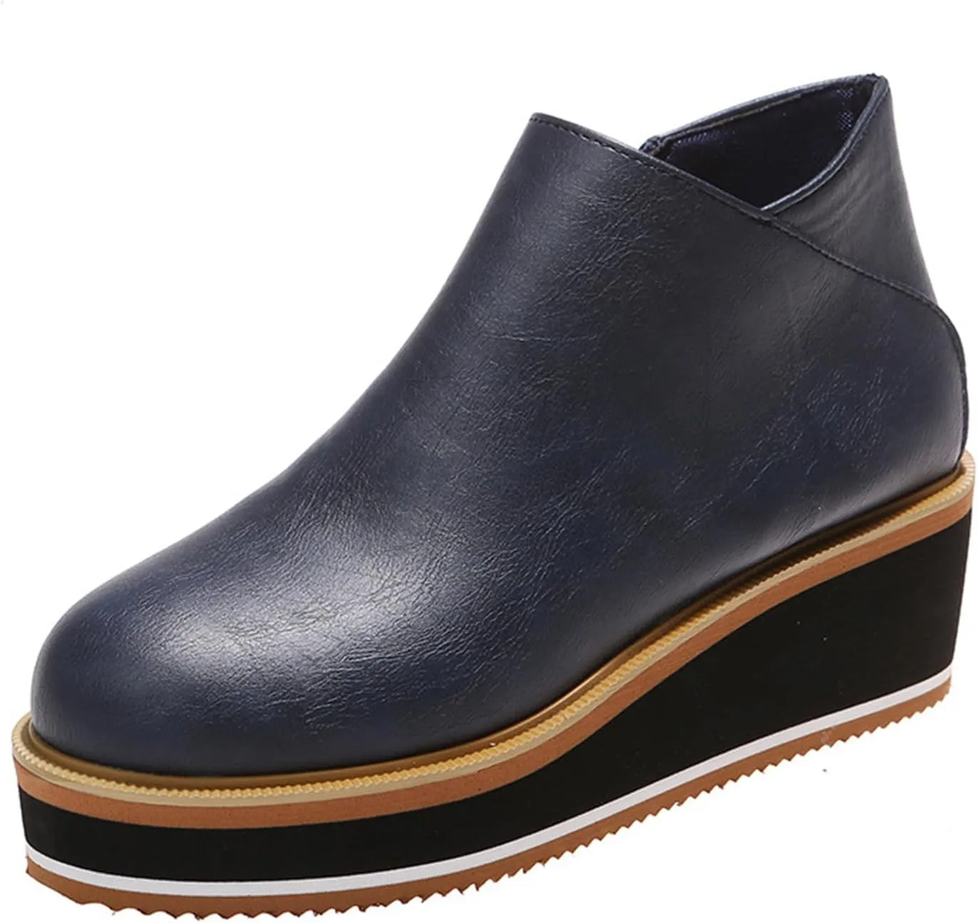 Ladmiple Wedge Boots For Women Wide Width Casual Fashion Low Wedge Heel Ankle Booties Dress Shoes Western Short Booties 2024