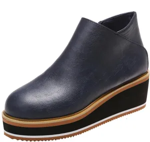 Ladmiple Wedge Boots For Women Wide Width Casual Fashion Low Wedge Heel Ankle Booties Dress Shoes Western Short Booties 2024