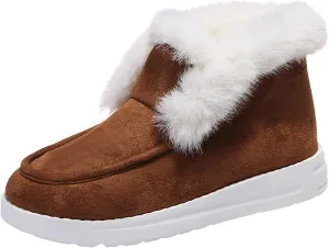 Ladmiple Winter Boots For Women Warm Snow Boots Winter Shoes with Fur Lined Slip On Comfortable Outdoor Ankle Booties