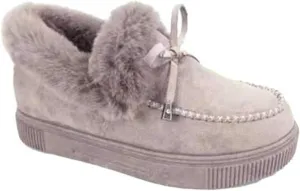 Ladmiple Winter Boots For Women Wide Width Snow Boots Warm Ankle Booties Comfort Slip On Outdoor Fur Lined Walking Shoes