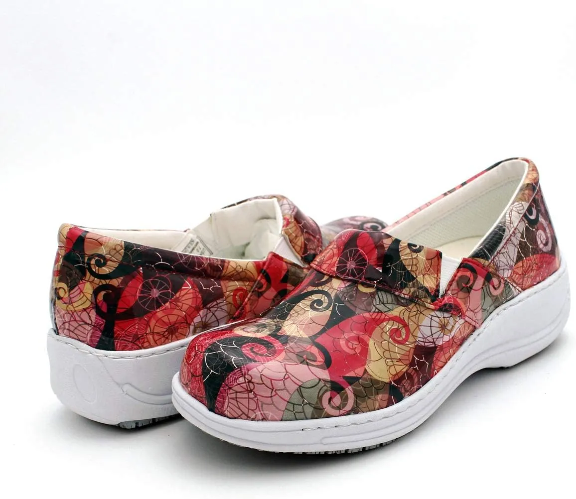 Laforst Womens 7003 PU First Slip Resistant Nursing Shoes Waitress Waiter Work Shoes Manmade Upper Slip on Clog