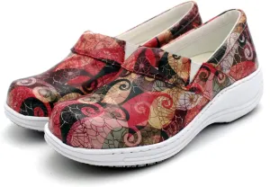 Laforst Womens 7003 PU First Slip Resistant Nursing Shoes Waitress Waiter Work Shoes Manmade Upper Slip on Clog