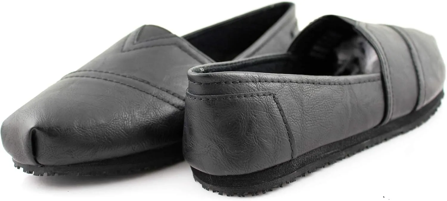 Laforst Women's Slip and Oil Resistant Non Slip Work Shoes Jess PU Slip-On Flat