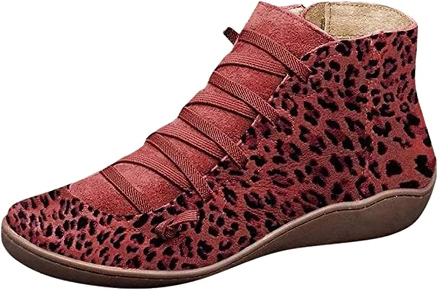 Lausiuoe Boots For Women Ankle Booties Flat Short Boots Side Zipper Shoes Western Casual Dressy Fashion Boot Pull-On