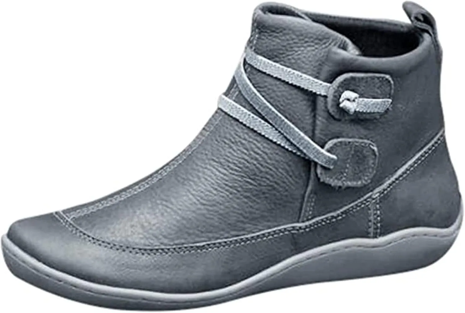 Lausiuoe Boots For Women Ankle Booties Flat Short Western Boots Lady Casual Dressy Elegant Booties Fashion Boot Pull-On