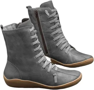 Lausiuoe Boots For Women Ankle Booties Sexy Low Heels Western Ankle Boots Casual Dressy Wide Width Elegant Flat Booties