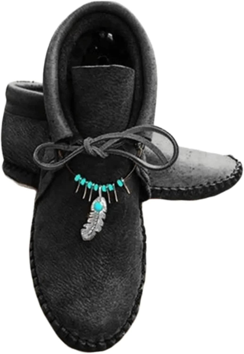 Lausiuoe Boots For Women Ankle Booties Western Fashion Short Booties Casual Dressy Flat Shoes Fashion Retro Boot Pull-On