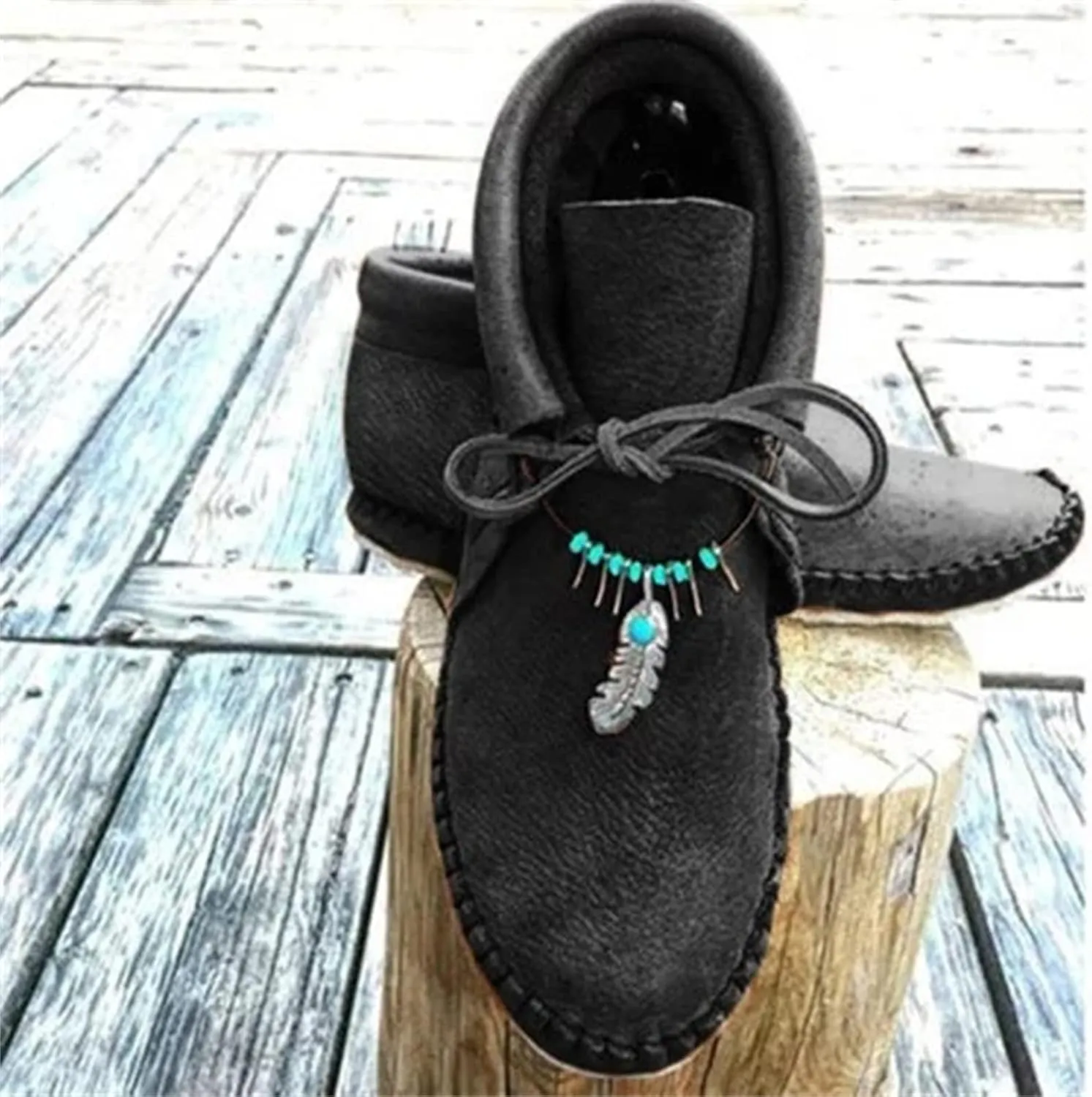 Lausiuoe Boots For Women Ankle Booties Western Fashion Short Booties Casual Dressy Flat Shoes Fashion Retro Boot Pull-On
