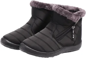 Lausiuoe Snow Boots For Women Waterproof Insulated Wide Width Warm Ankle Booties Comfortable Fur Lined Winter Shoes