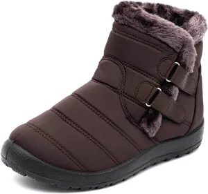 Lausiuoe Snow Boots For Women Waterproof Insulated Wide Width Winter Ankle Booties Warm Fur Lined Flat Outdoor Shoes