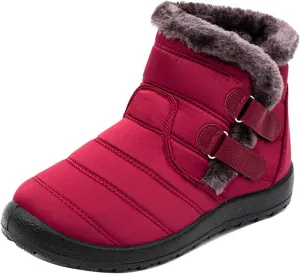Lausiuoe Snow Boots For Women Waterproof Insulated Wide Width Winter Ankle Booties Warm Fur Lined Flat Outdoor Shoes