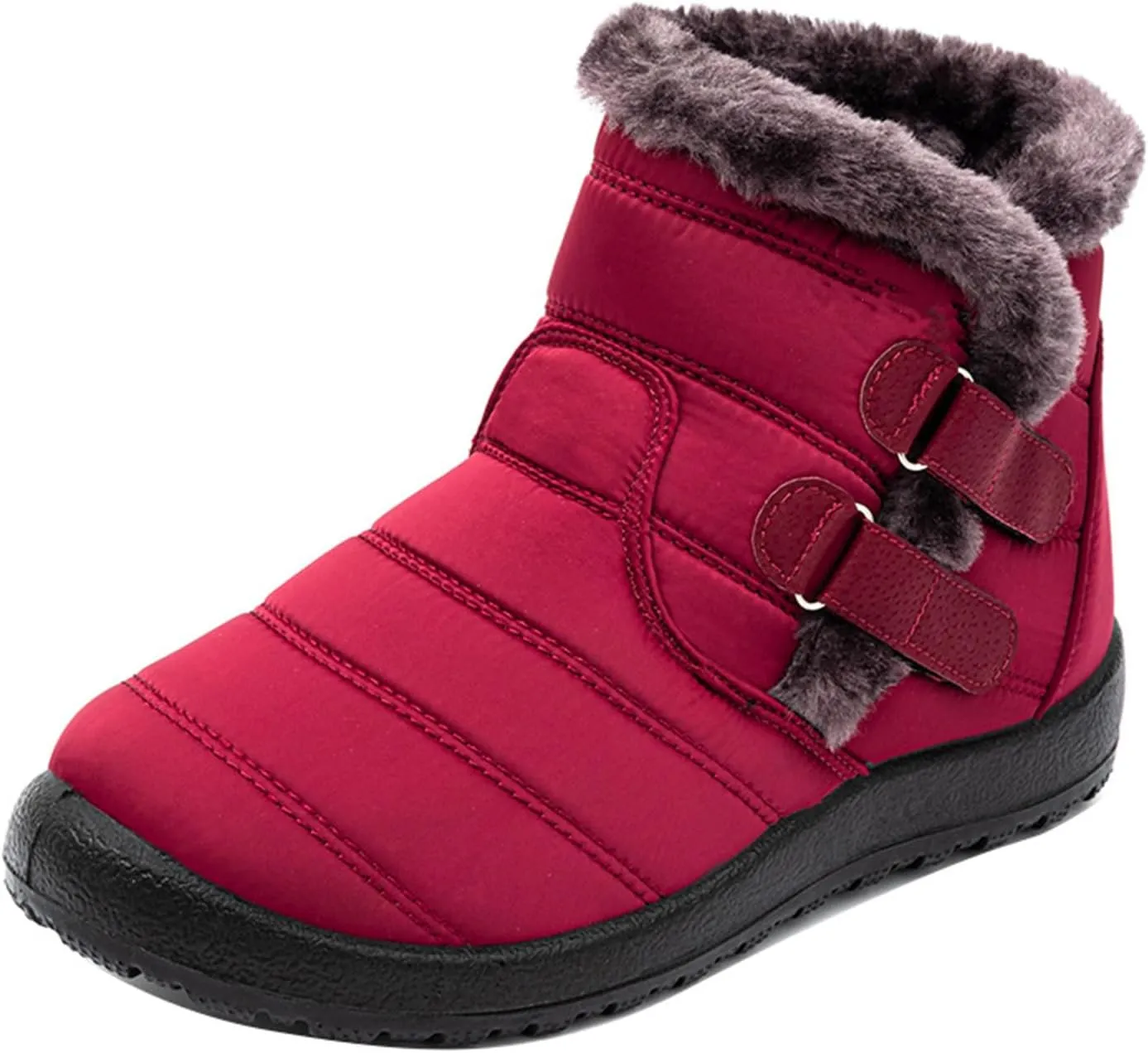 Lausiuoe Snow Boots For Women Waterproof Insulated Wide Width Winter Ankle Booties Warm Fur Lined Flat Outdoor Shoes