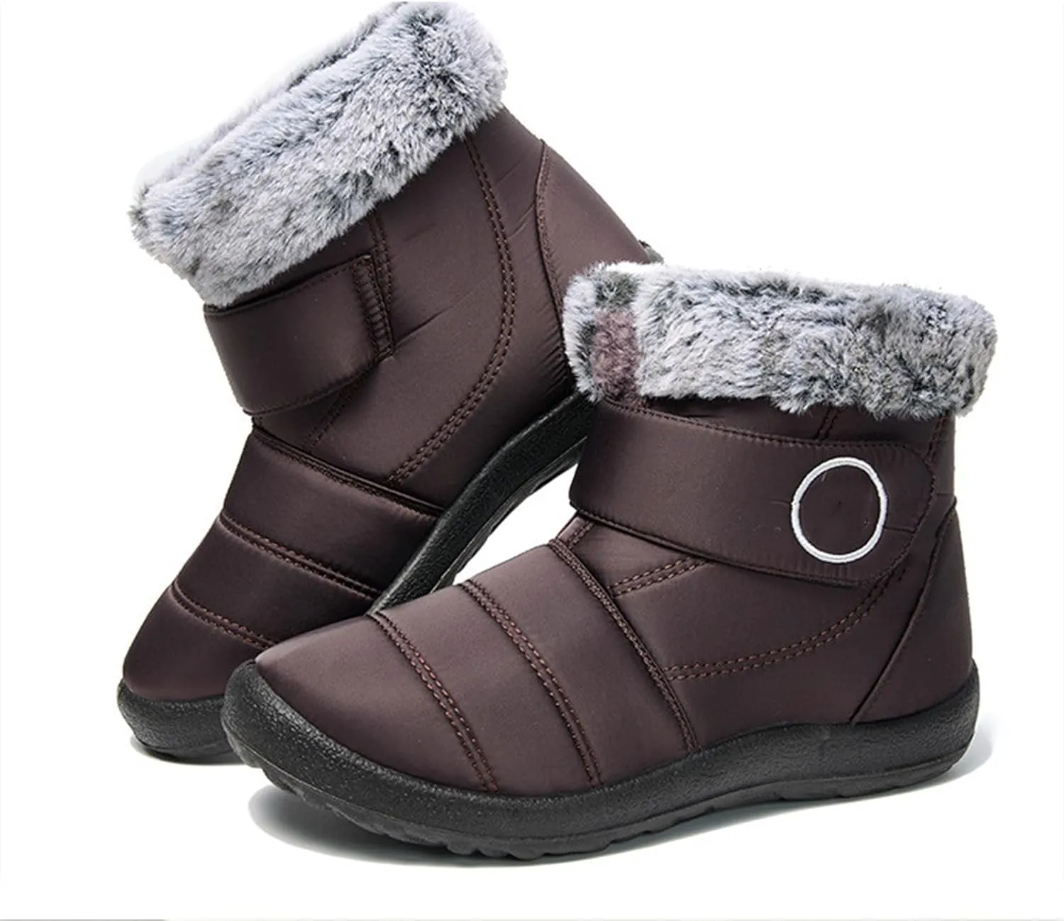 Lausiuoe Snow Boots For Women Waterproof Insulated Wide Width Winter Ankle Booties Warm Fur Lined Outdoor Walking Shoes