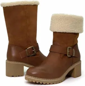 Lausiuoe Winter Boots For Women Fashion 2022 Womens Snow Boots With Warm Fur Lining Non Slip Fuzzy Booties Outdoor Platform Shoes