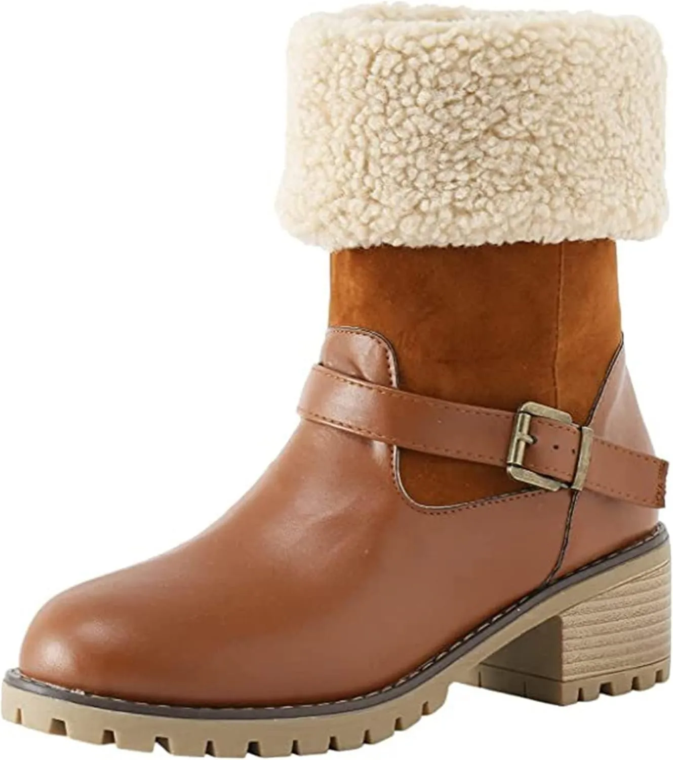 Lausiuoe Winter Boots For Women Fashion 2022 Womens Snow Boots With Warm Fur Lining Non Slip Fuzzy Booties Outdoor Platform Shoes
