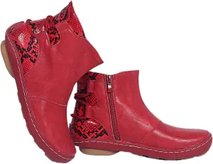 Lausiuoe Womens Boots Ankle Low Heel Pump Ankle Boots Chunky Block Slip on Cutout Closed Toe Stacked Heel Booties Shoes