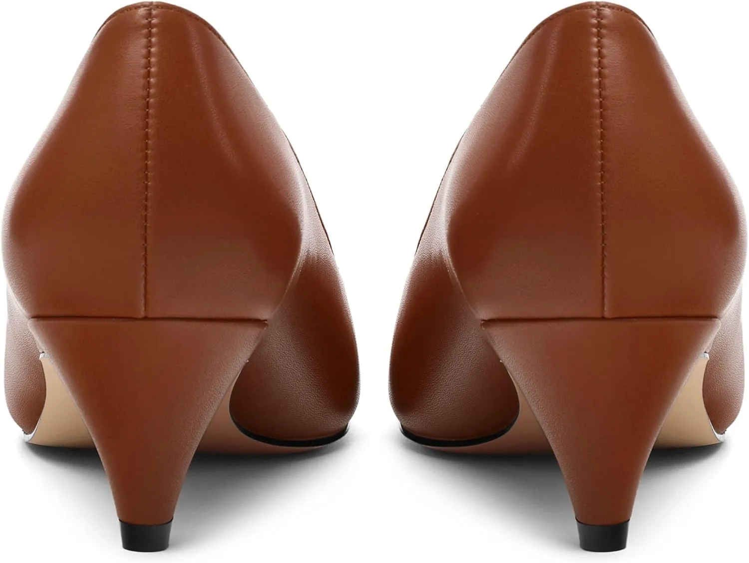 Low Heel Pumps for Women, Closed Pointed Toe Slip On Solid Matte Kitten Low Heel Dress Shoes 2 Inch