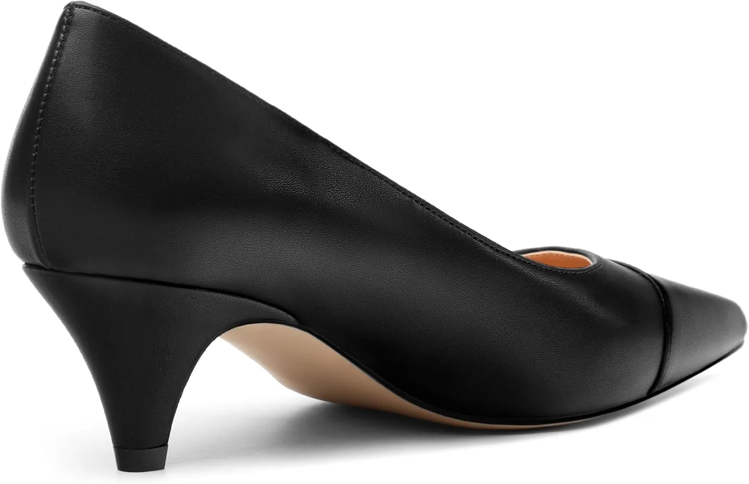 Low Heel Pumps for Women, Closed Pointed Toe Slip On Solid Matte Kitten Low Heel Dress Shoes 2 Inch