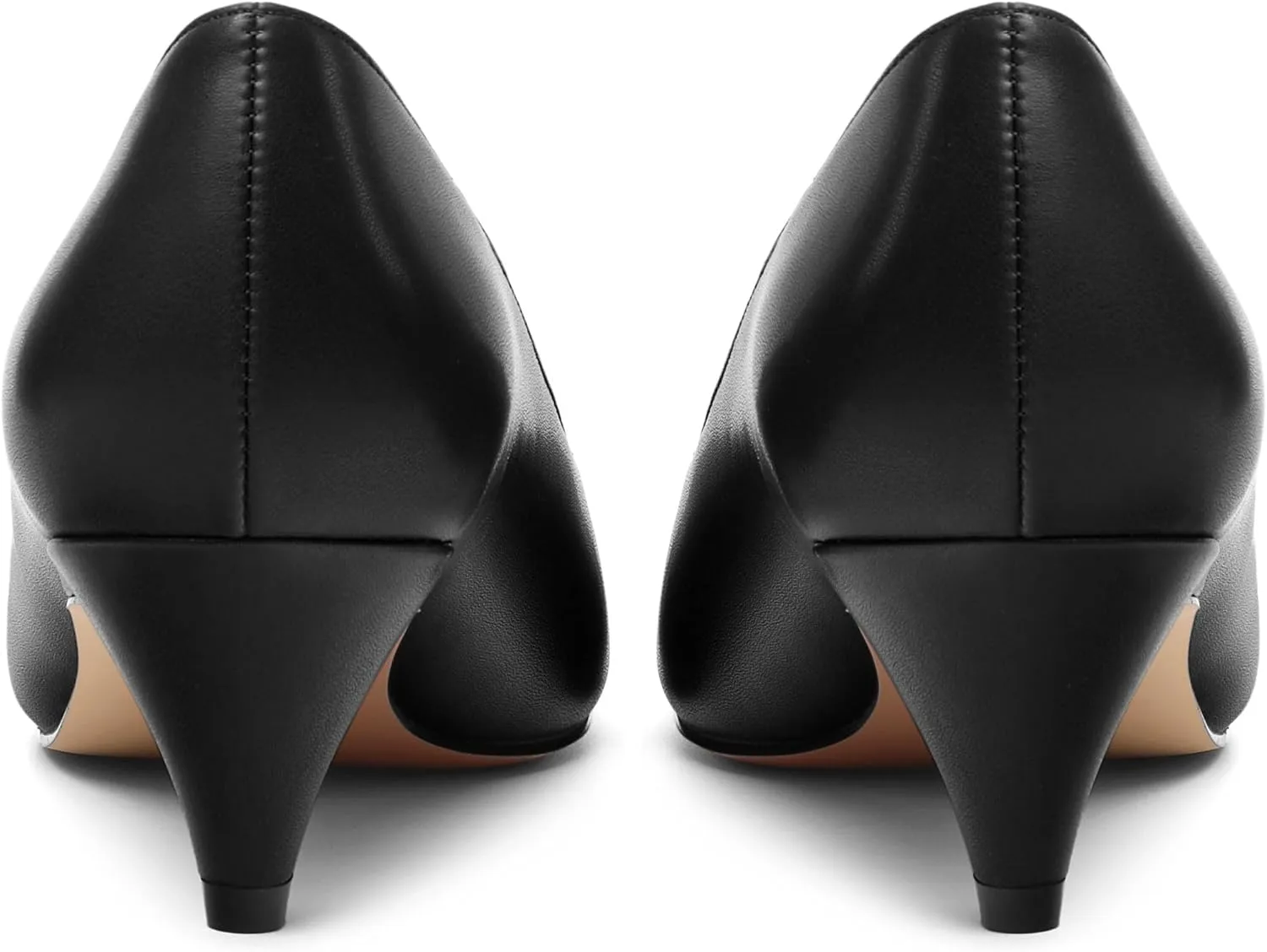 Low Heel Pumps for Women, Closed Pointed Toe Slip On Solid Matte Kitten Low Heel Dress Shoes 2 Inch