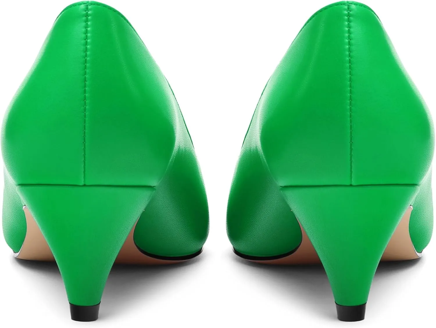 Low Heel Pumps for Women, Closed Pointed Toe Slip On Solid Matte Kitten Low Heel Dress Shoes 2 Inch