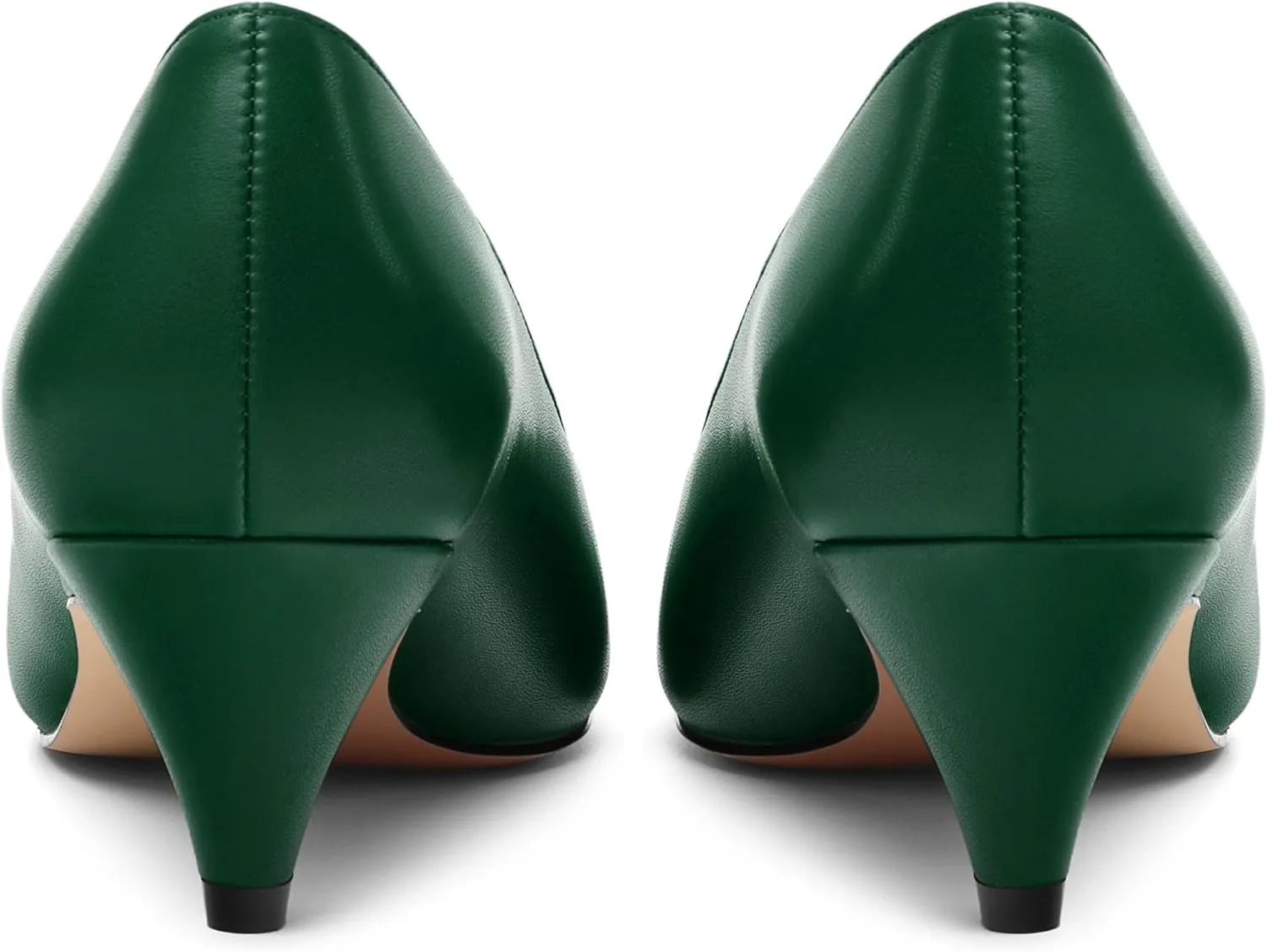 Low Heel Pumps for Women, Closed Pointed Toe Slip On Solid Matte Kitten Low Heel Dress Shoes 2 Inch