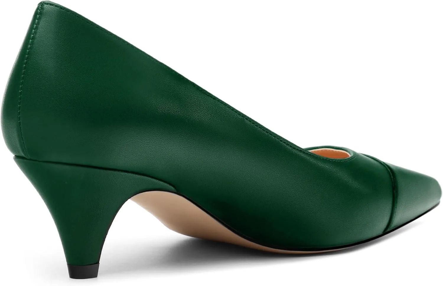 Low Heel Pumps for Women, Closed Pointed Toe Slip On Solid Matte Kitten Low Heel Dress Shoes 2 Inch