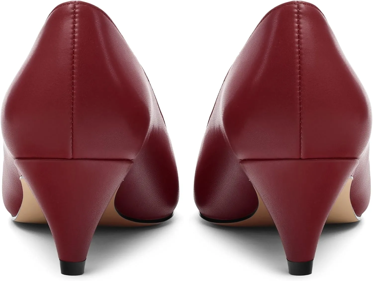 Low Heel Pumps for Women, Closed Pointed Toe Slip On Solid Matte Kitten Low Heel Dress Shoes 2 Inch