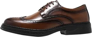 Men's Black Platform Shoes British Style Round Toe Leather Formal Shows