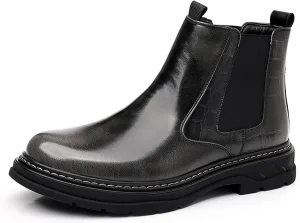 Men's Fashion Ankle Boots Chelsea Boots Round Toe Slip on Waterproof Classic Dress Booties for Men