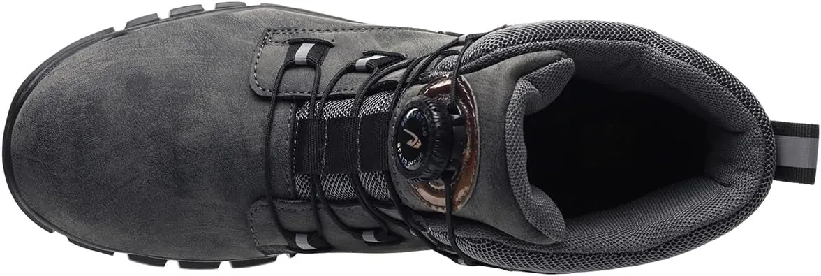 Men's mid-top safety boots women's construction site protection boots steel toe anti-smash anti-throw lightweight work boots