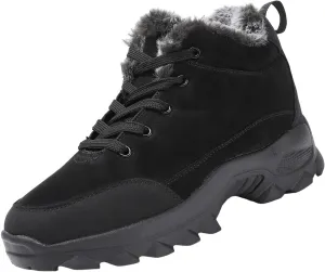 Mens Work Boots Slip On Hiking Sneakers Warm Fur Lined Women Workout Shoes Waterproof Winter Outdoor Botas Waterproof Non Slip Hike Grounded Footwear