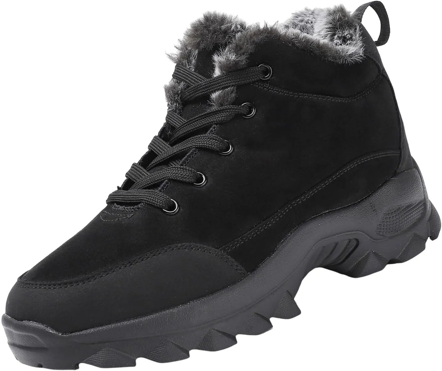 Mens Work Boots Slip On Hiking Sneakers Warm Fur Lined Women Workout Shoes Waterproof Winter Outdoor Botas Waterproof Non Slip Hike Grounded Footwear