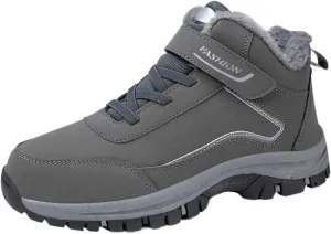 Men's Work Boots Wide Width Hiking Sneakers Warm Fur Lined Women's Workout Shoes Slip Resistant Wide Outdoor Shoes Slip on Loafers Hike Grounded Footwear