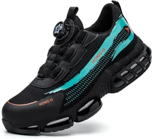 Men's Work Safety Shoes with Rotating Buckle Steel Toe Protection, Puncture Resistant, Breathable, Lightweight Protective Shoes for Women's Work Safety Shoes