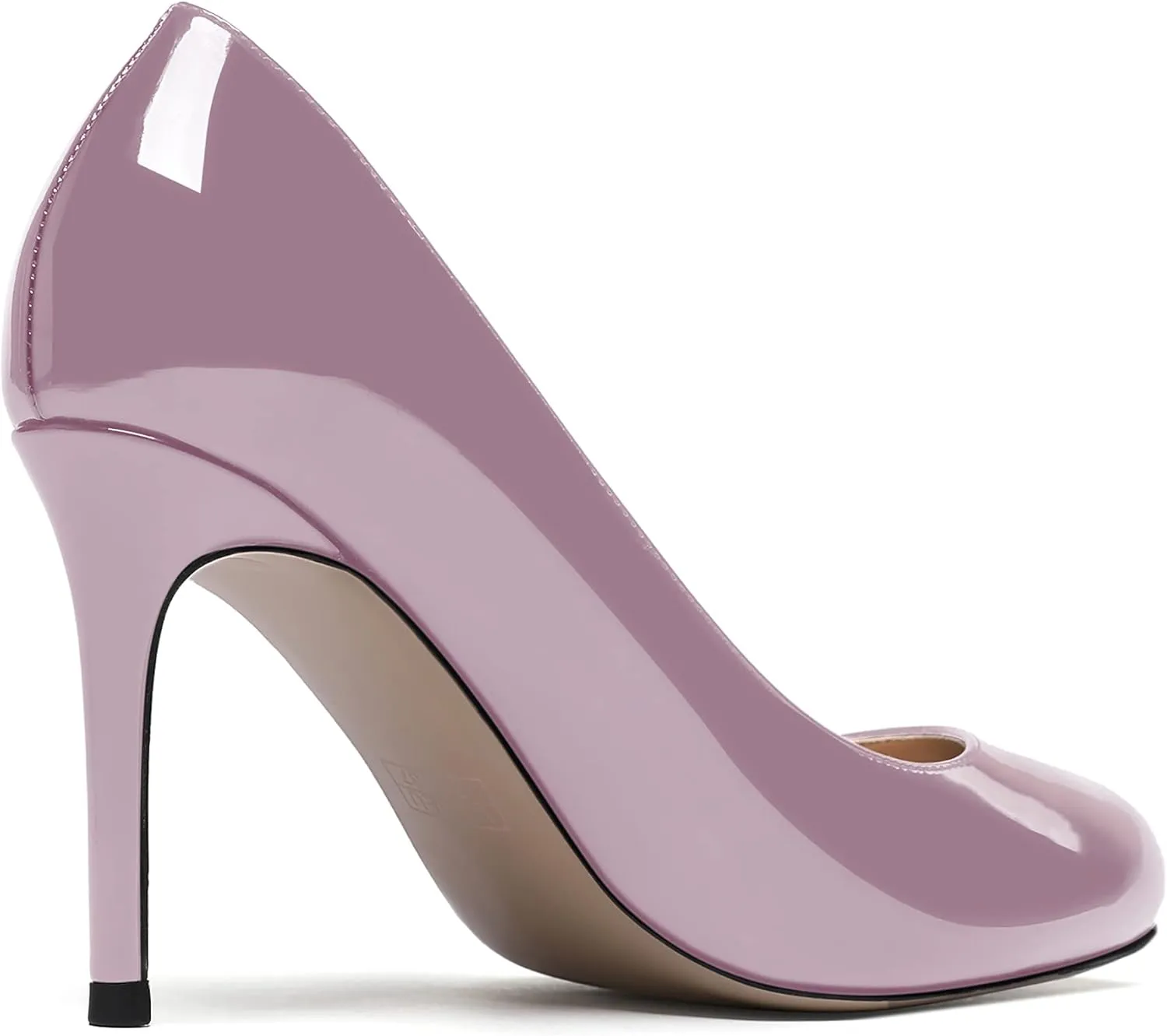 MODENCOCO Women's Round Toe Patent Leather Slip On Stiletto High Heel Pumps Wedding Dress Shoes 3.5 Inch
