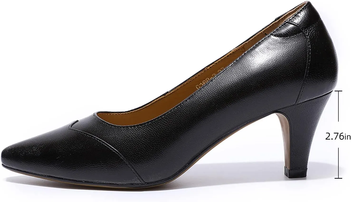 Mona flying Women's Leather Pointed Toe Dress Pumps Comfort High Heels Office Work Shoes for Ladies