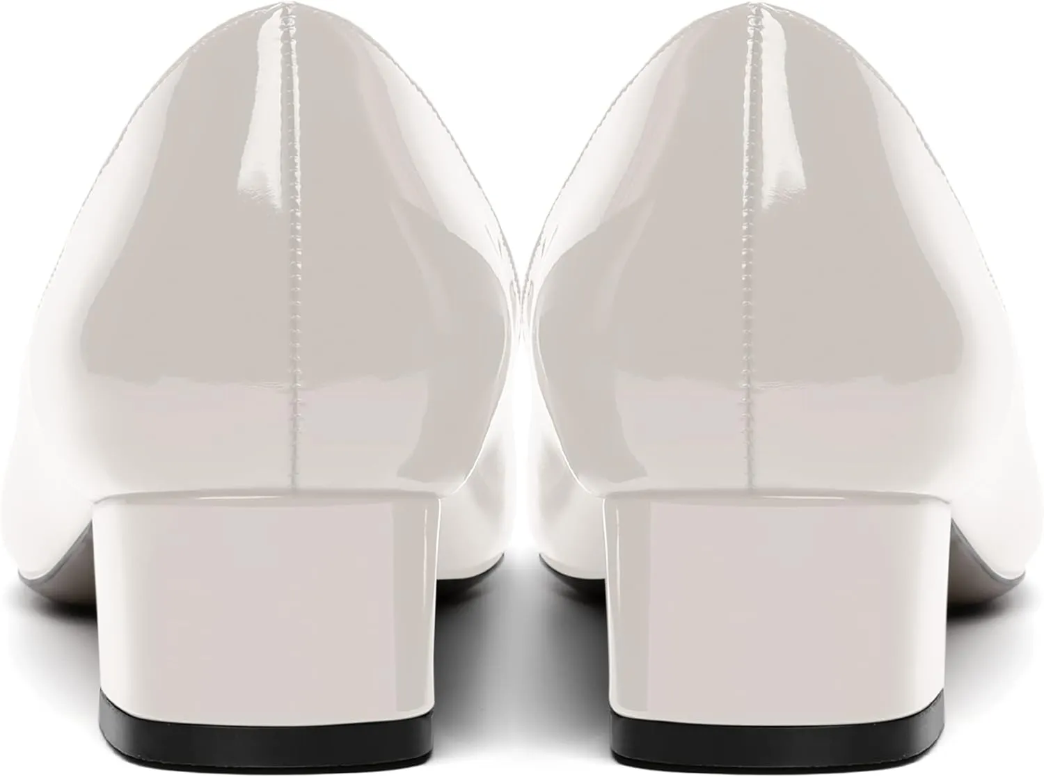 MOVINSTEPS Womens Casual Patent Slip On Dating Peep Toe Chunky Low Heel Pumps Shoes 1.5 Inch