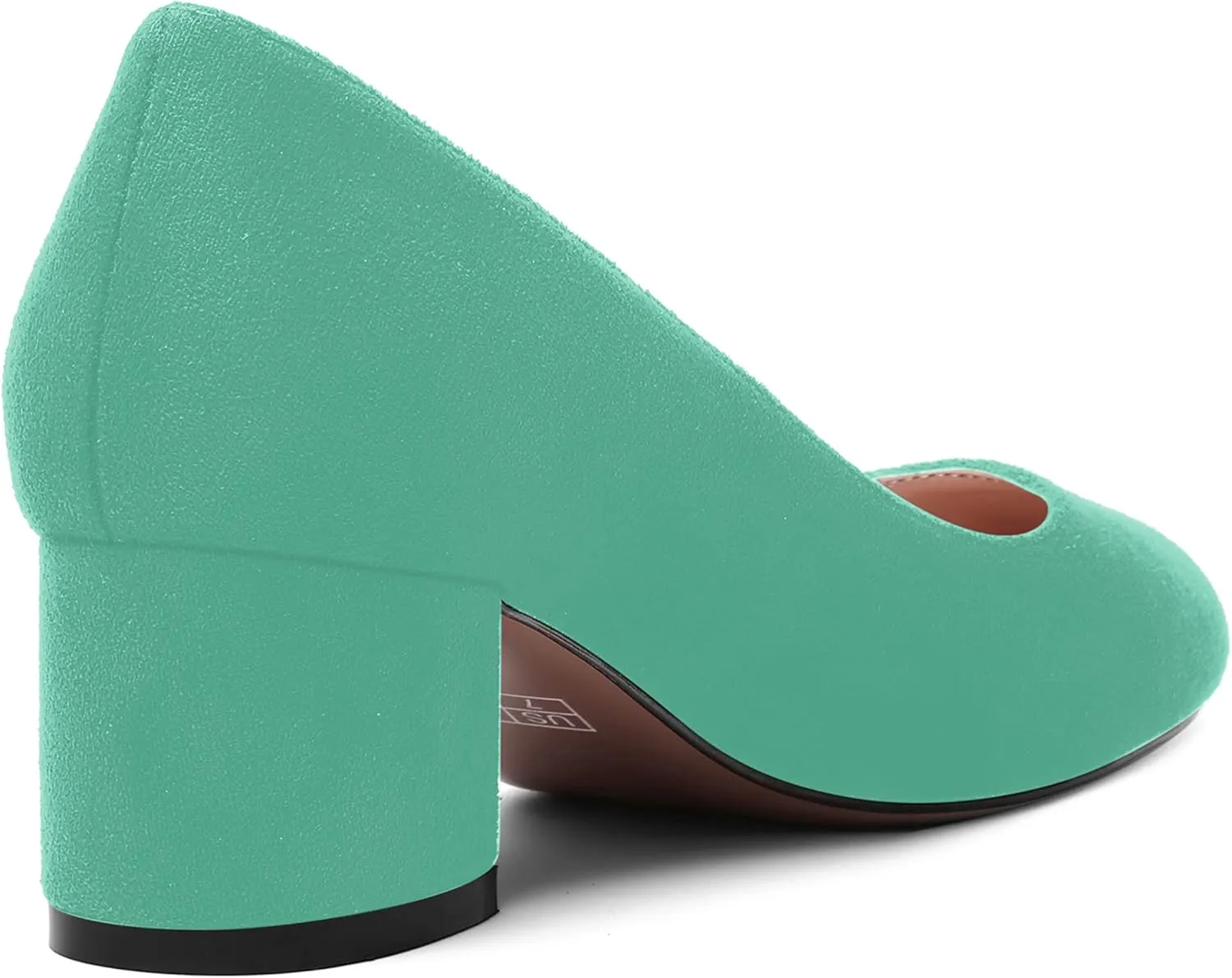 MOVINSTEPS Womens Office Dress Suede Slip On Round Toe Chunky Low Heel Pumps Shoes 2 Inch